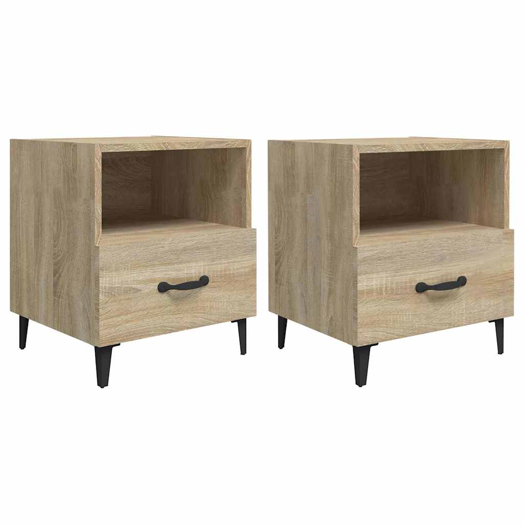 Vidaxl nachtkastjes 2 st bewerkt hout sonoma eikenkleurig