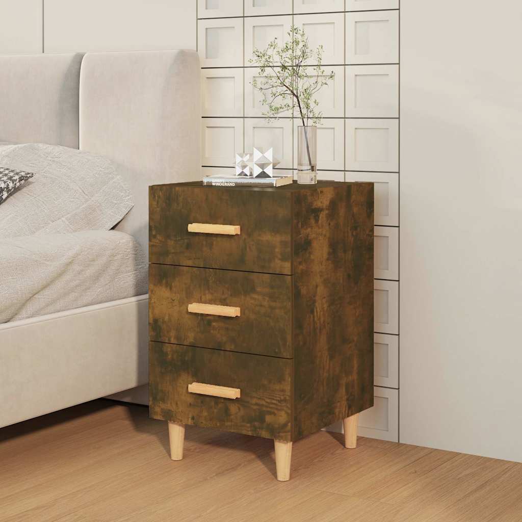 Vidaxl nachtkastje 40x40x66 cm bewerkt hout gerookt eikenkleurig