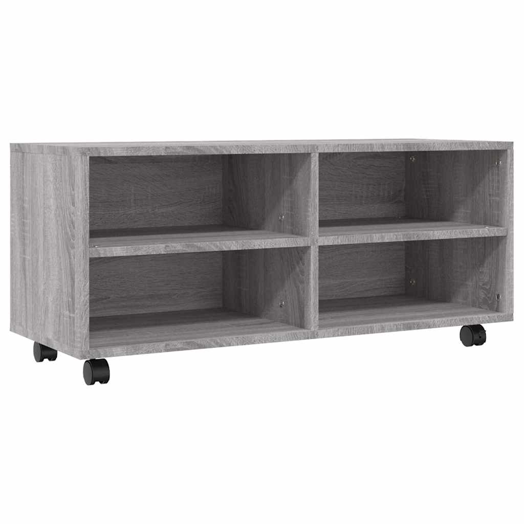 Vidaxl tv-meubel met wieltjes 90x35x35 cm bewerkt hout grijs sonoma