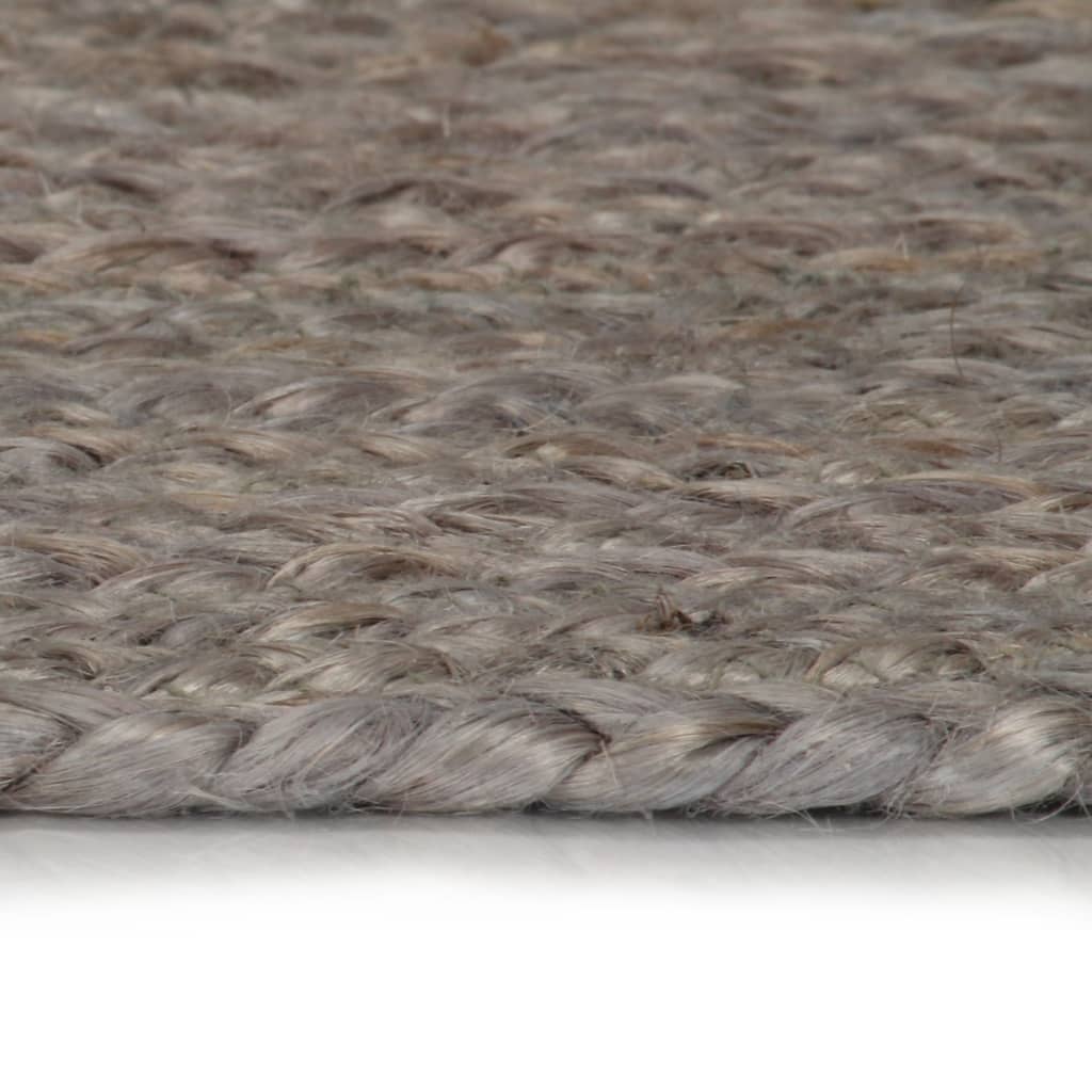 Vidaxl Teppich handgefertigt um 240 cm Jute Grau