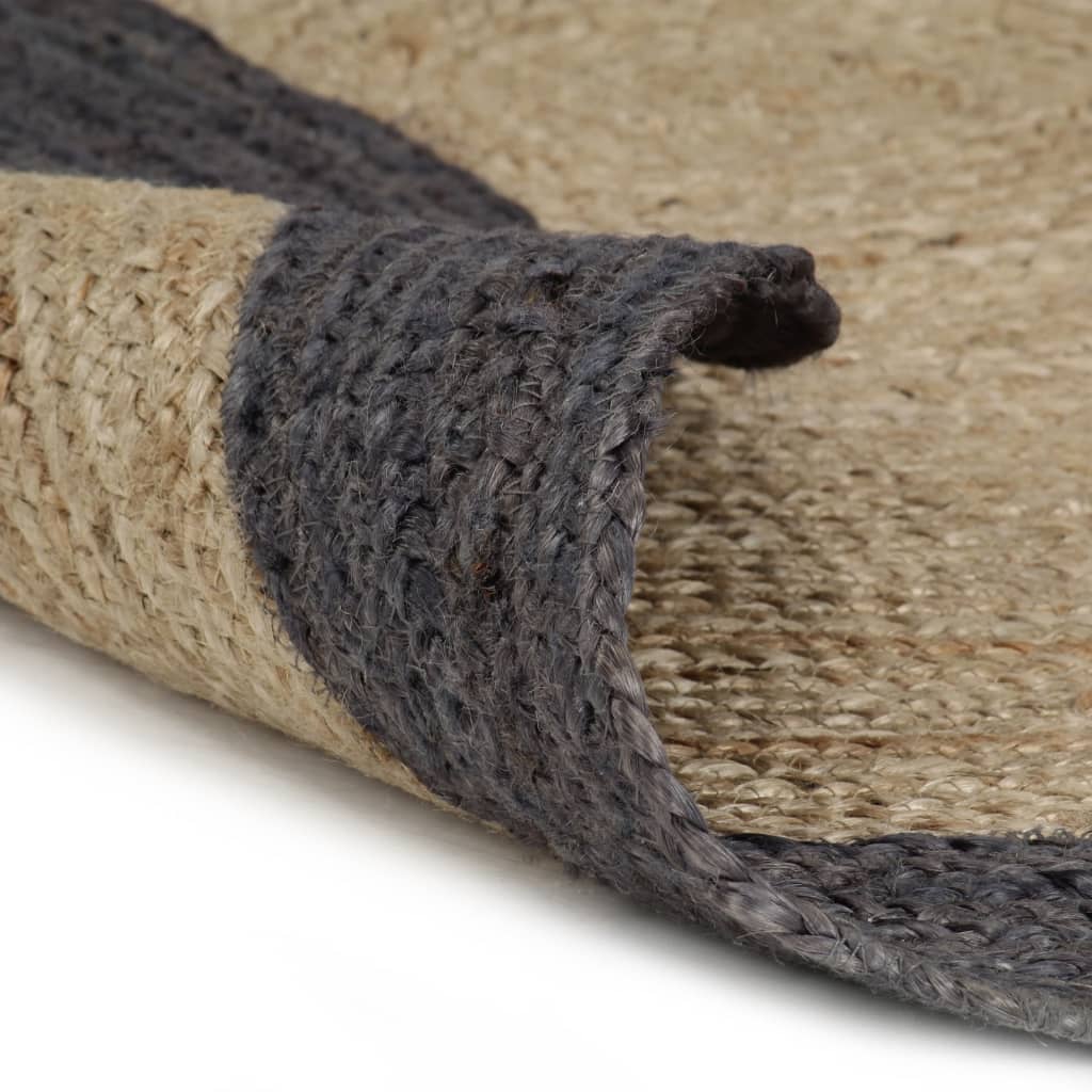 VidaXL-Teppich handgefertigt mit dunkelgrauem Rand 240 cm Jute