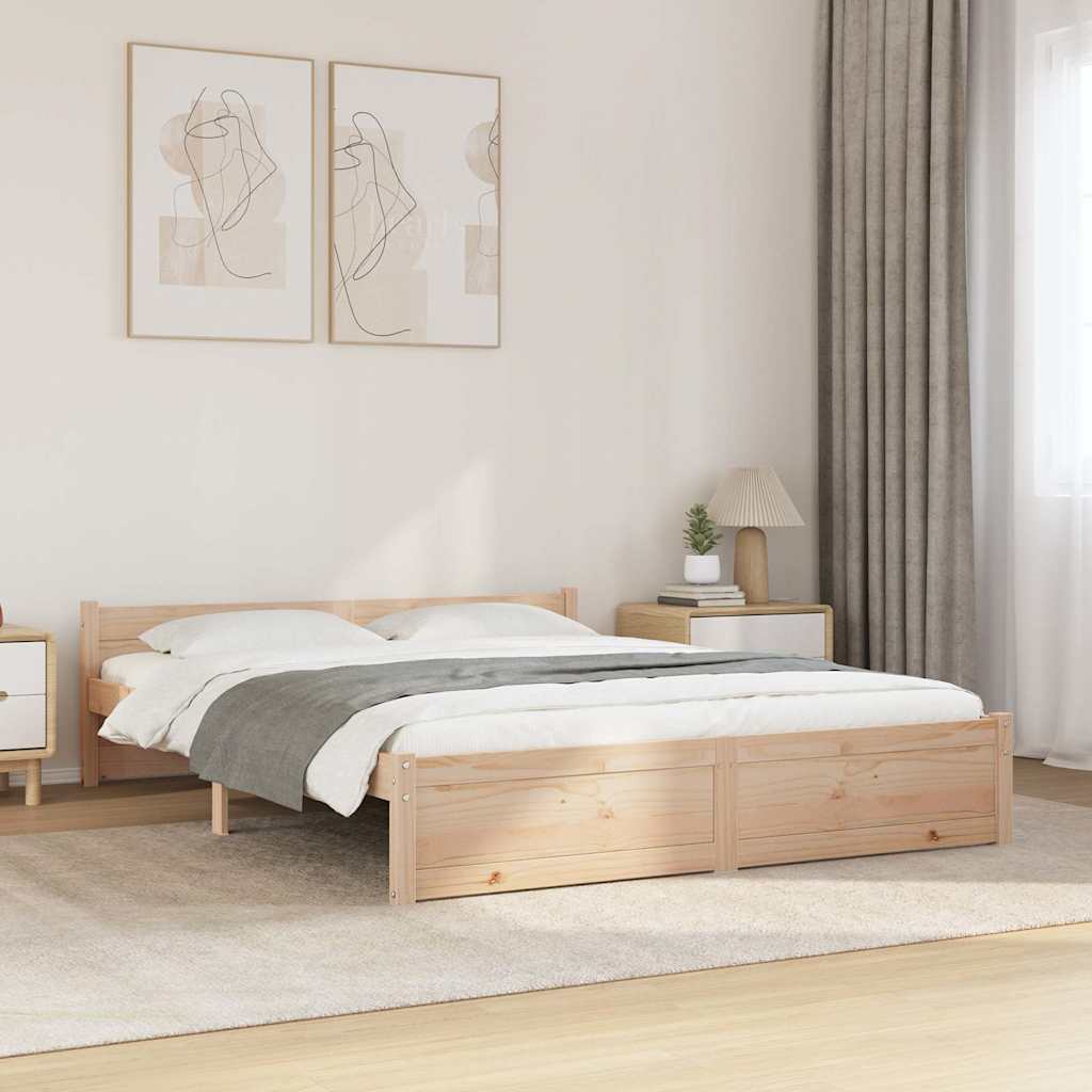 Vidaxl bedframe massief hout 140x190 cm