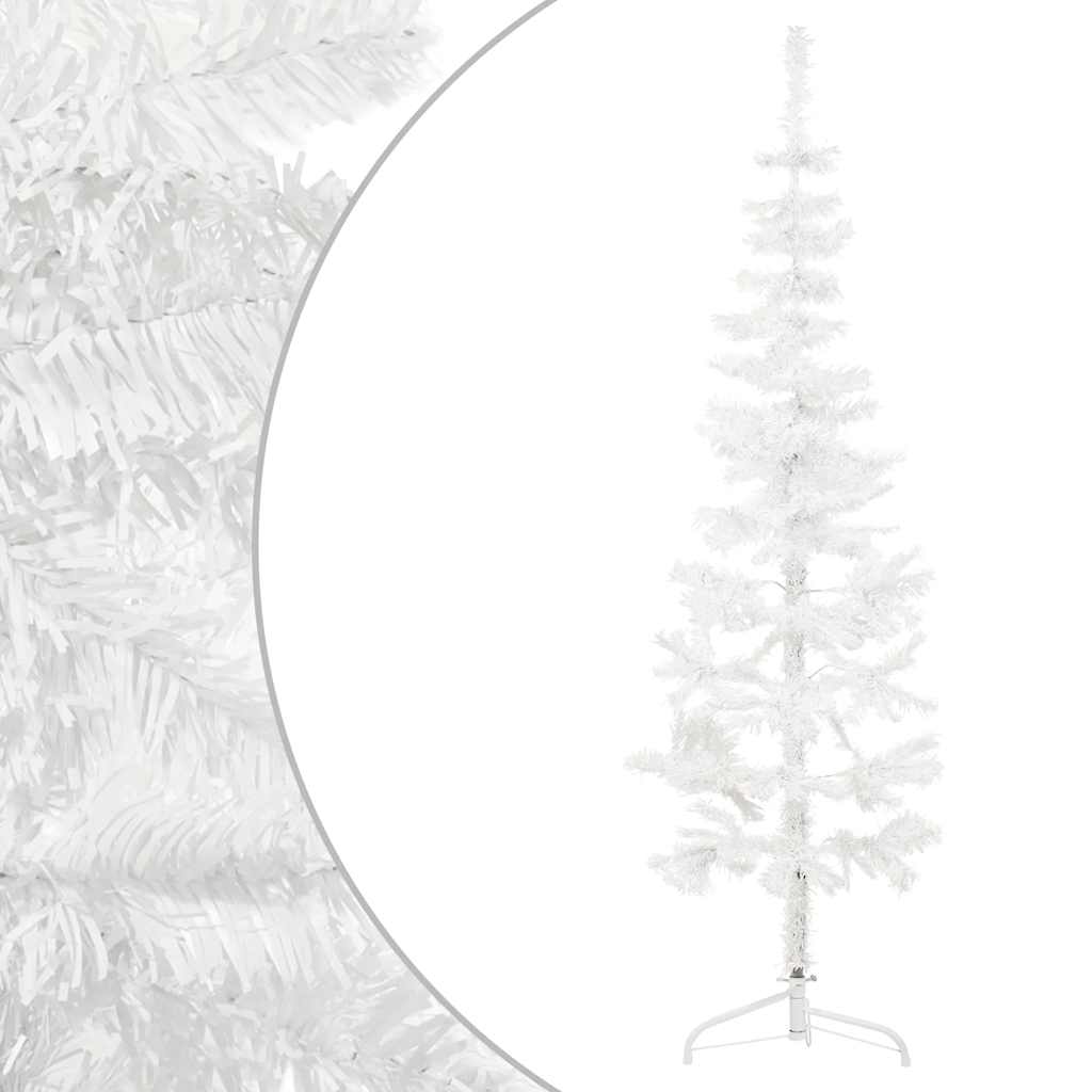 VidaXL Künstliche Weihnachtsbaumhälfte mit Standard schmal 150 cm weiß