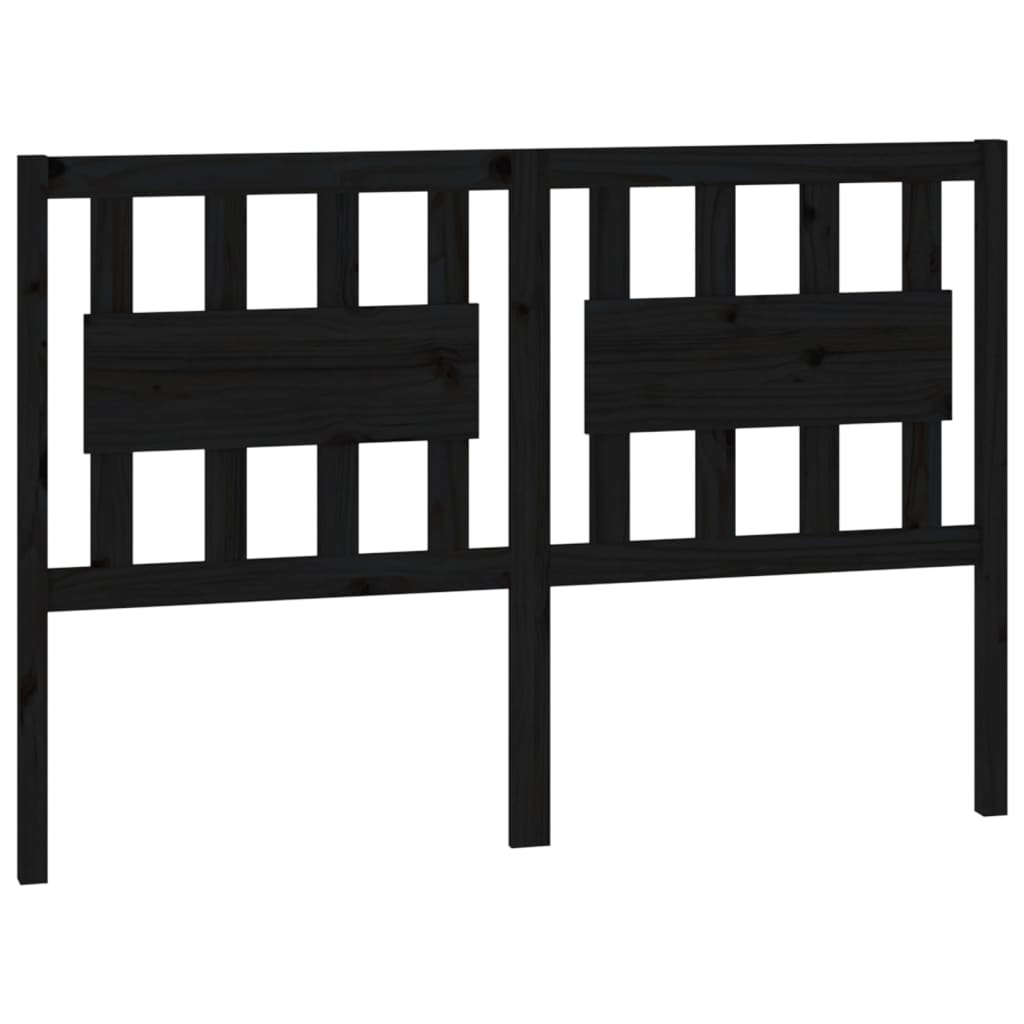Vidaxl hoofdbord 125,5x4x100 cm massief grenenhout zwart