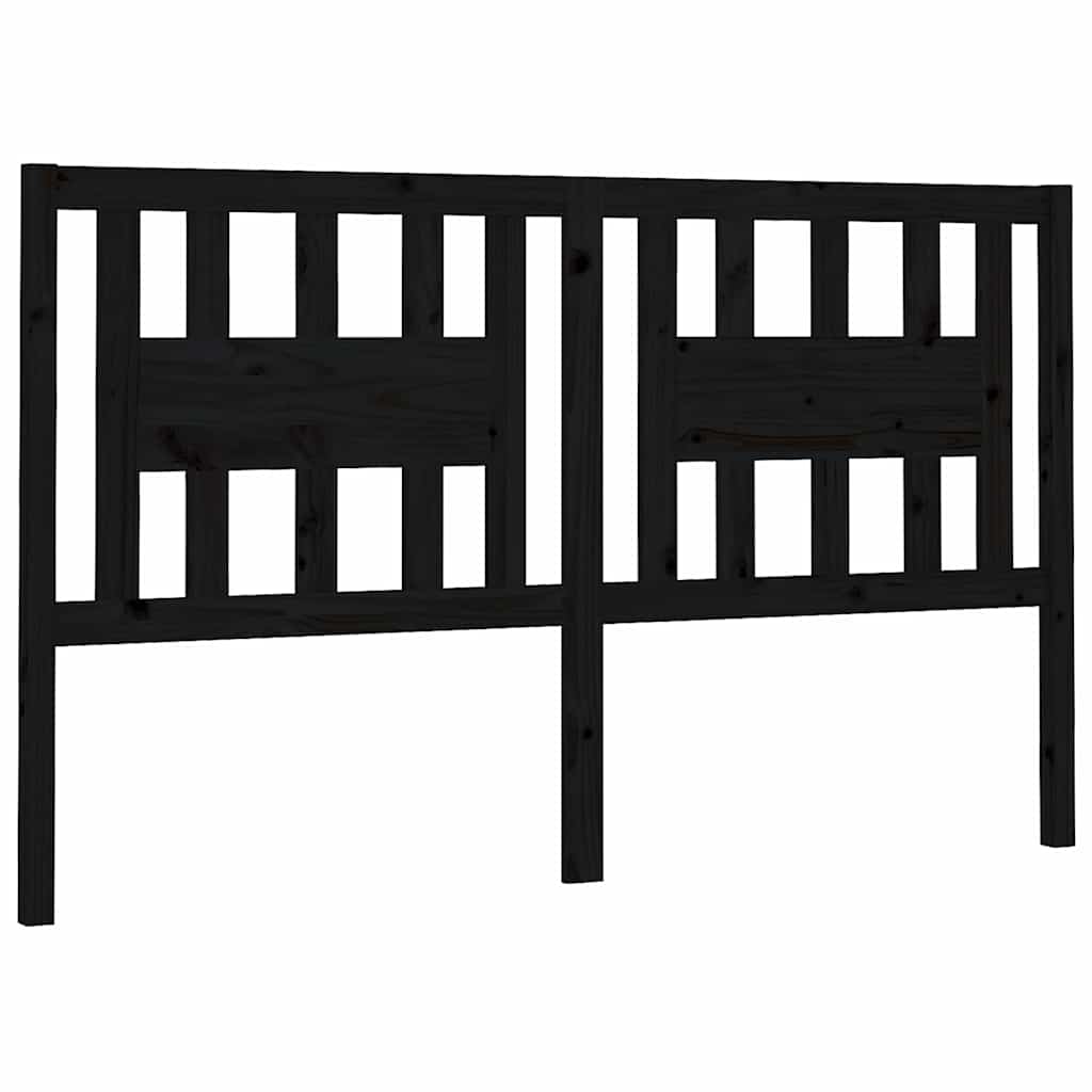Vidaxl hoofdbord 126x4x100 cm massief grenenhout zwart
