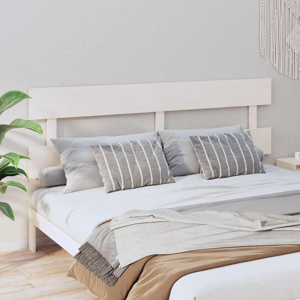 Vidaxl hoofdbord 204x3x81 cm massief grenenhout wit