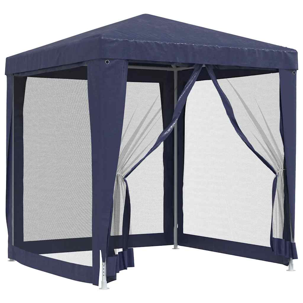 Vidaxl -Partyzelt mit 4 -Mesh -Seitenwänden 2x2 M HDPE Blau