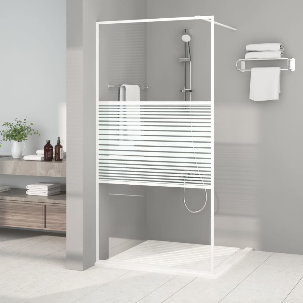 VidaXL Walk-in Duschabtrennung 100x195 cm transparentes ESG-Glas weiß