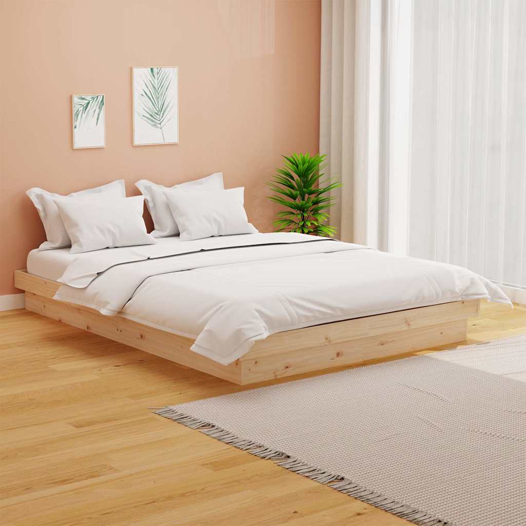 Vidaxl bedframe massief hout 135x190 cm