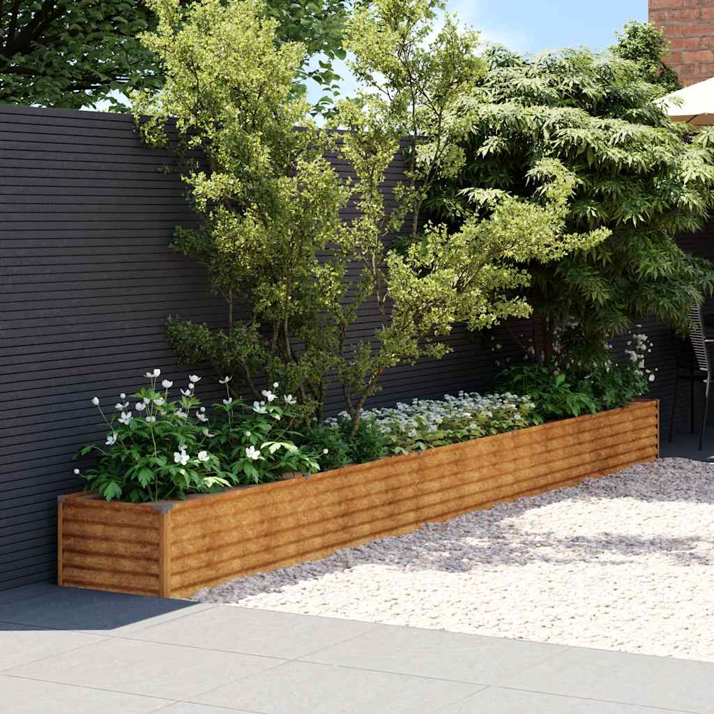 Vidaxl verhoogde tuinbak 482x50x36 cm cortenstaal