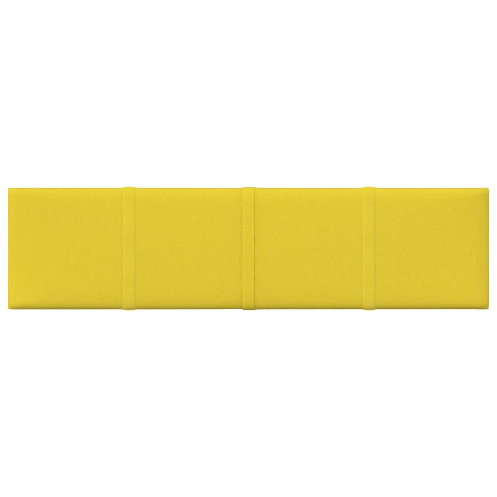 Vidaxl -Wandplatten 12 ST 1,08 m² 60x15 cm Stoff hellgelb