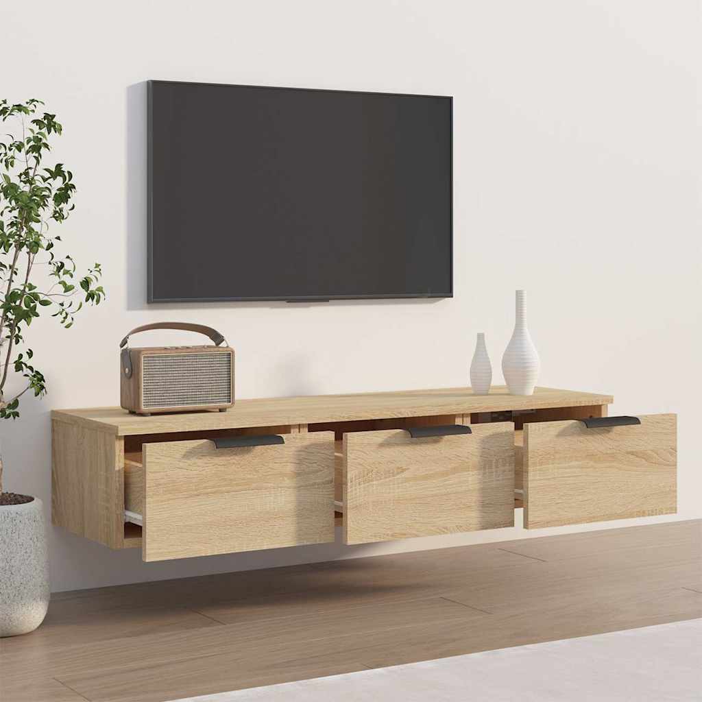 Vidaxl wandkast 102x30x20 cm bewerkt hout sonoma eikenkleurig