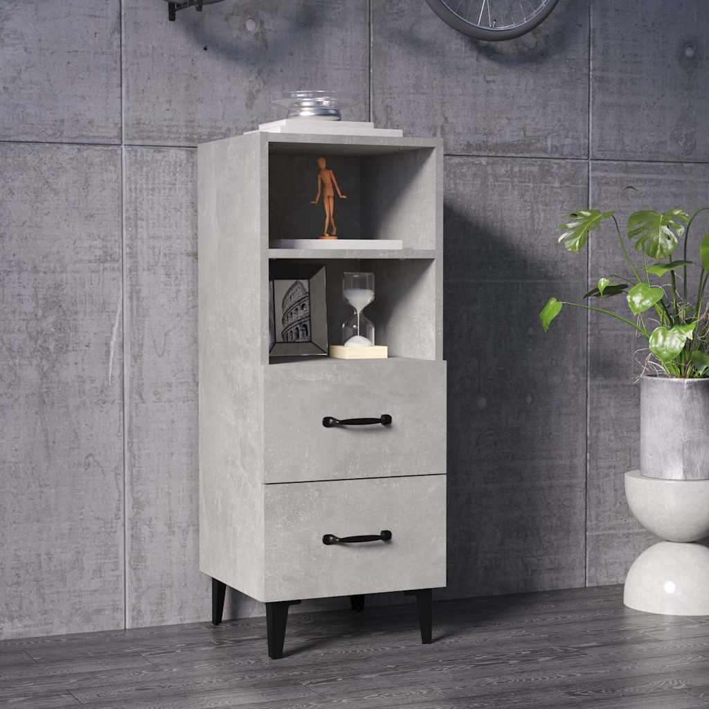 Vidaxl dressoir 34,5x34x90 cm bewerkt hout betongrijs