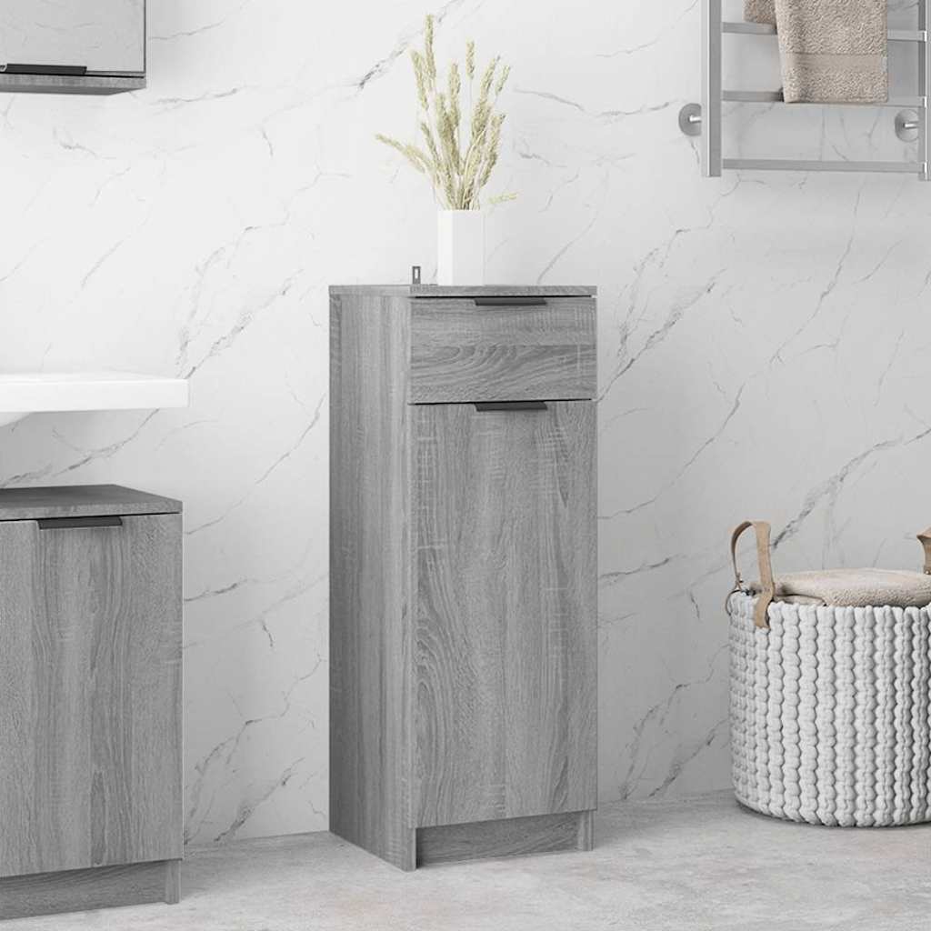 Vidaxl badkamerkast 32x34x90 cm bewerkt hout grijs sonoma eikenkleurig