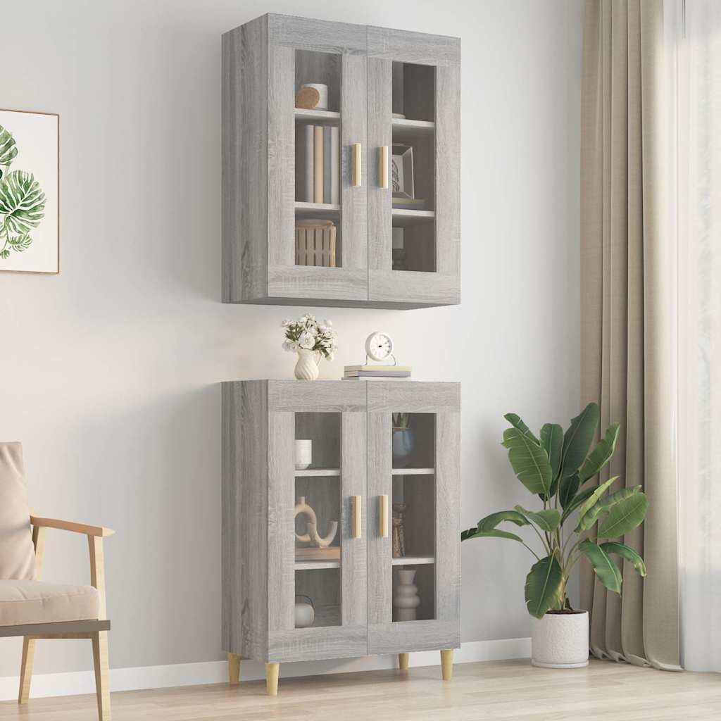 Vidaxl bovenkast 69,5x34x90 cm grijs sonoma eikenkleurig