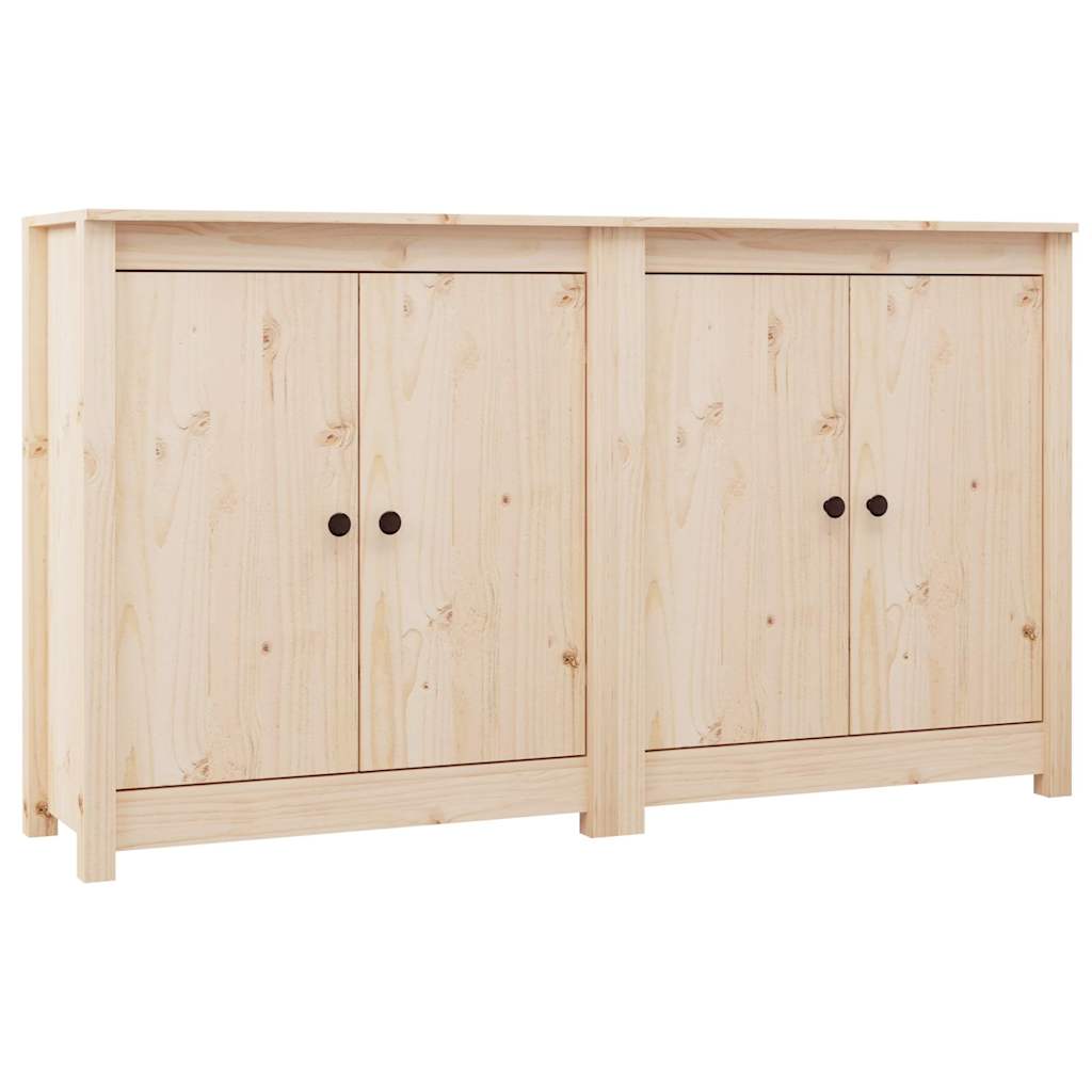Vidaxl dressoirs 2 st 70x35x80 cm massief grenenhout grijs