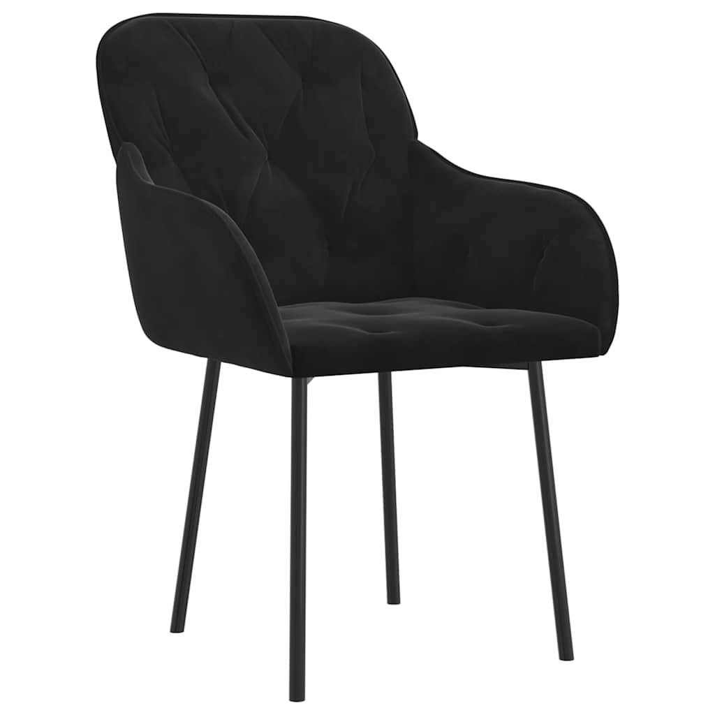 Vidaxl eetkamerstoelen 2 st fluweel zwart
