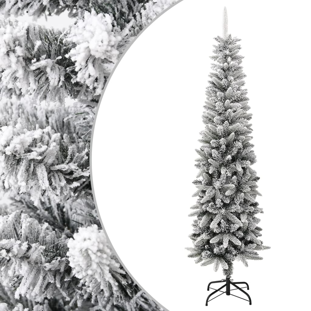 VidaXL Künstlicher Weihnachtsbaum mit Schnee schmal 240 cm PVC und PE