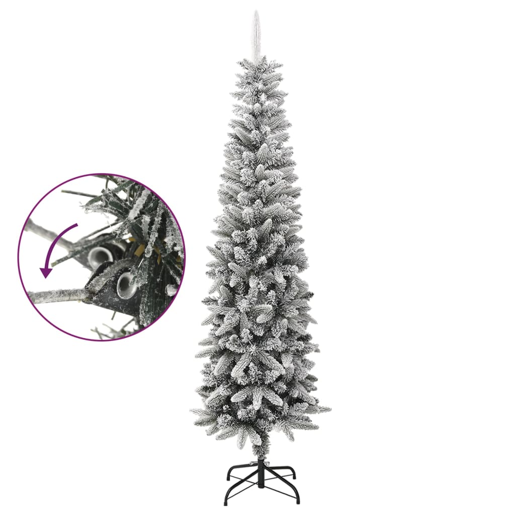 VidaXL Künstlicher Weihnachtsbaum mit Schnee schmal 240 cm PVC und PE