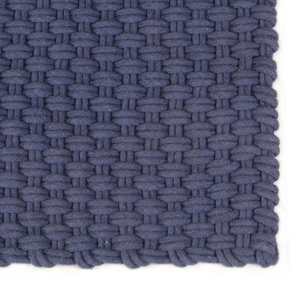 VIDAXL Rechteckige 120x180 cm Baumwollmarineblau