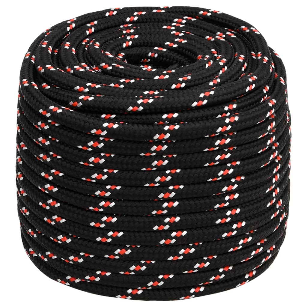 VidaXL Bootsseil 18 mm 25 m Polypropylen schwarz