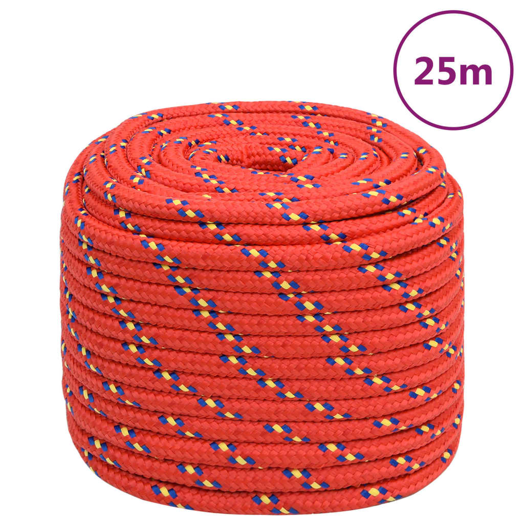 Vidaxxl Bootsseil 16 mm 25 m Polypropylen rot