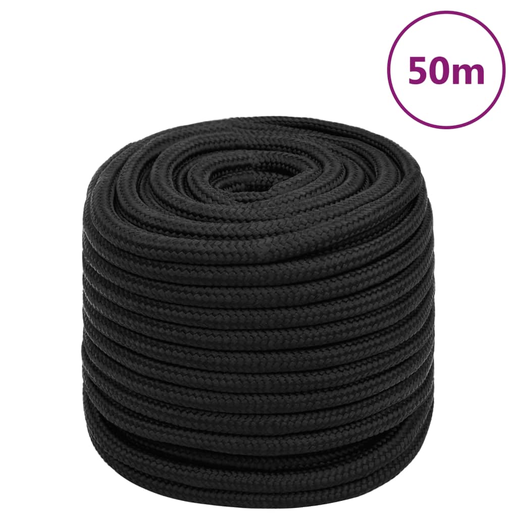 Vidaxl Bootsseil 18 mm 50 m Polypropylen schwarz