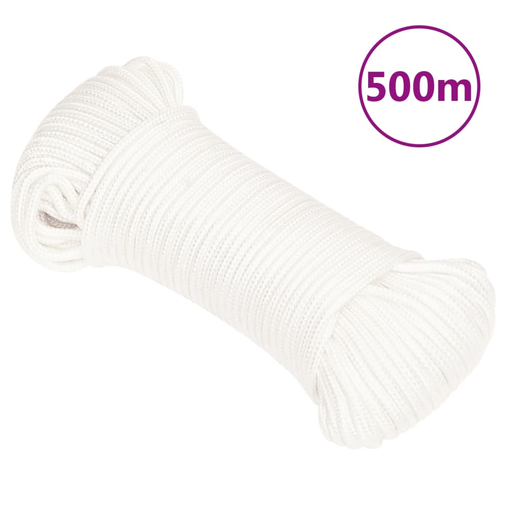 Vidaxl Bootsseil 4 mm 500 m Polypropylen massiv weiß