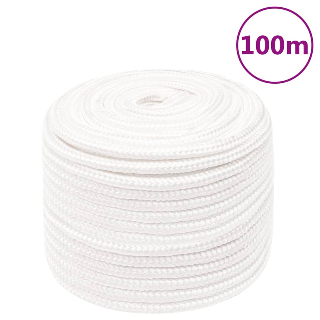 Vidaxl Bootsseil 12 mm 100 m Polypropylen massiv weiß