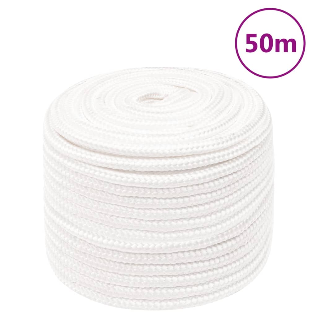 Vidaxl Bootsseil 14 mm 50 m Polypropylen massiv weiß