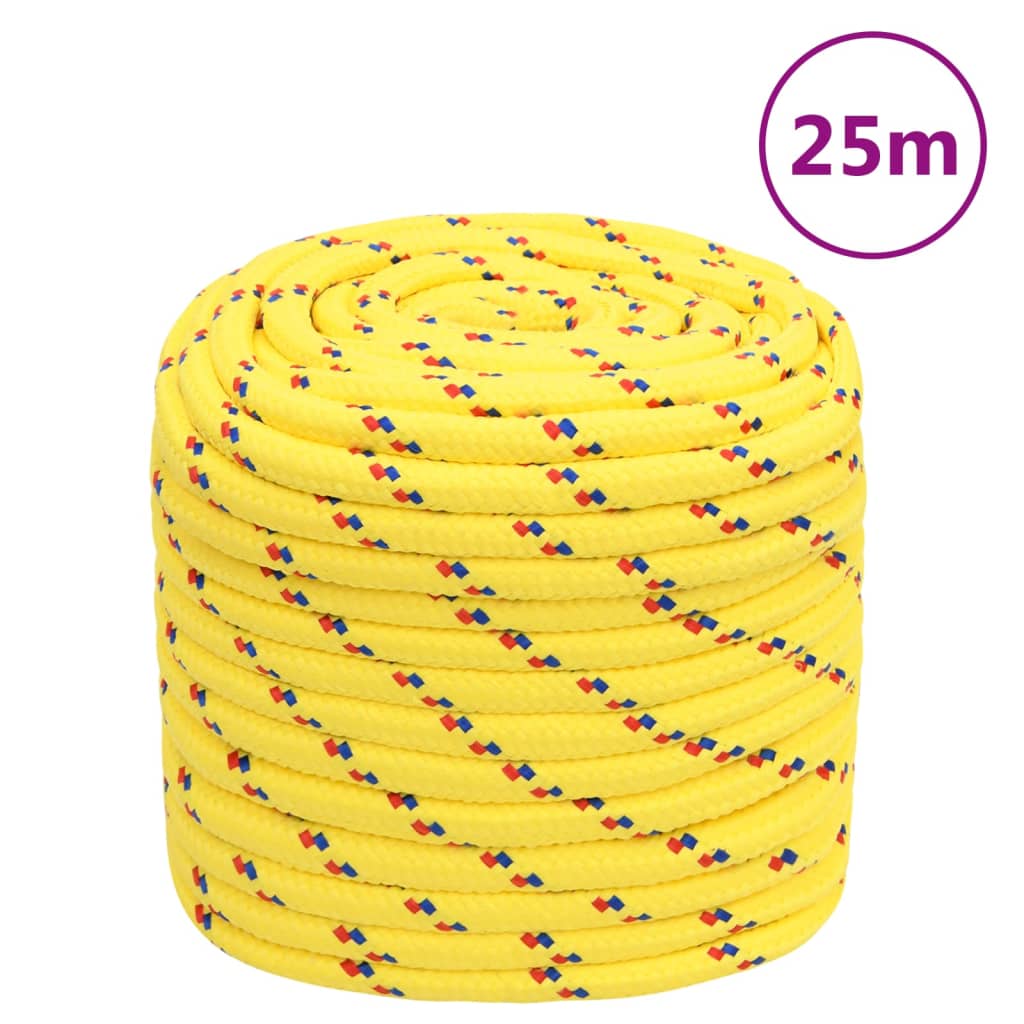 Vidaxxl Bootsseil 16 mm 25 m Polypropylen gelb