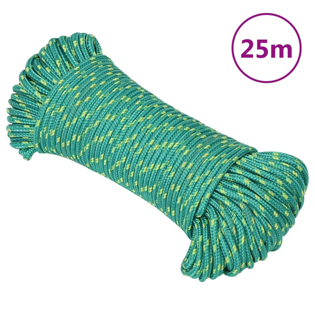 Vidaxxl Bootsseil 4 mm 25 m Polypropylen grün