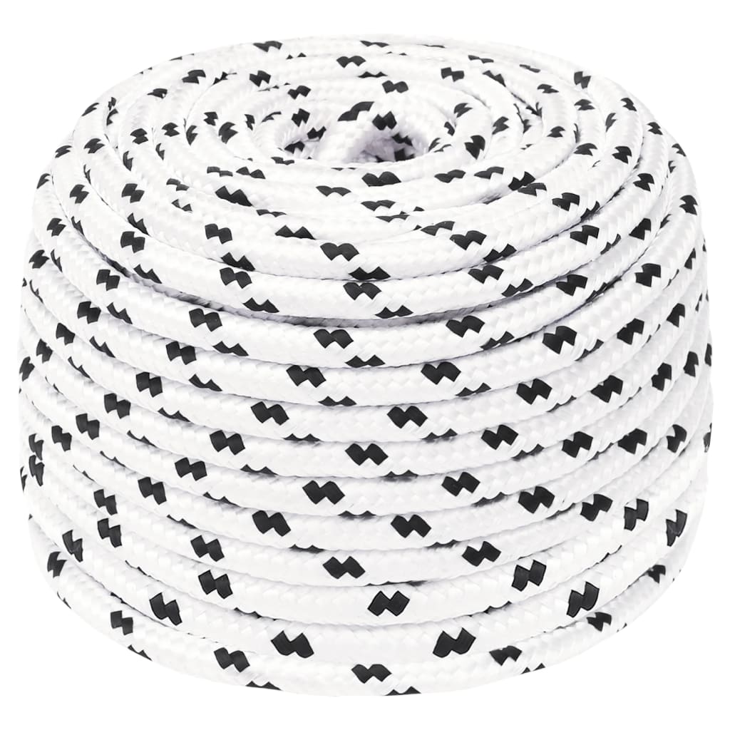 VIDAXL -Bootseil geflochten 8 mmx100 m Polyester White4
