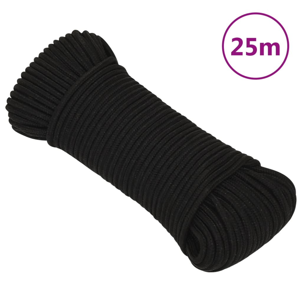 Vidaxl Werkouw 3 mm 25 m Polyesterschwarz