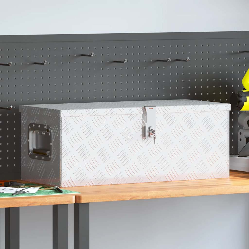 VIDAXL -Speicherbox 70x31x27 cm Aluminium Silberfarbe