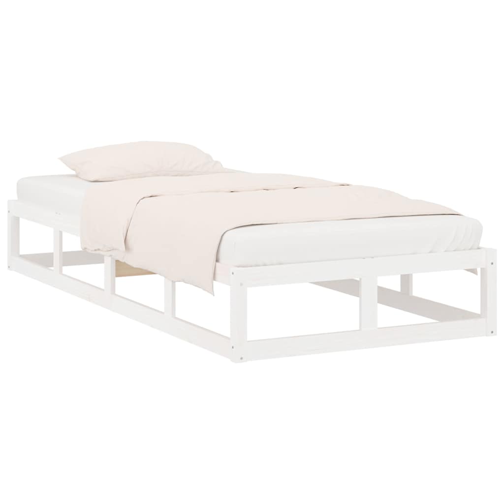 Vidaxl bedframe massief hout wit 100x200 cm