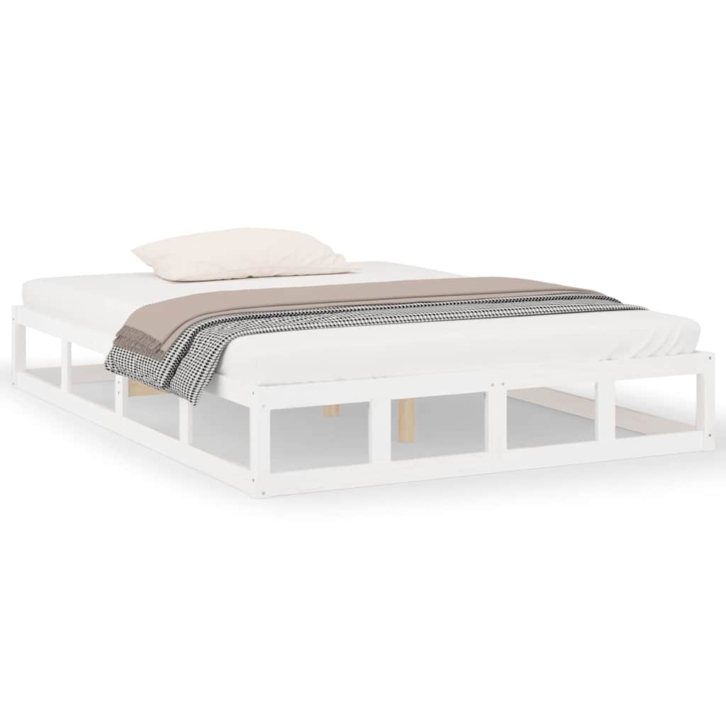 Vidaxl bedframe massief hout wit 150x200 cm