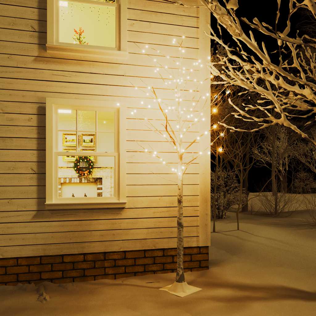 VidaXL Birke LED 240 LEDs warmweiß 300 cm weiß