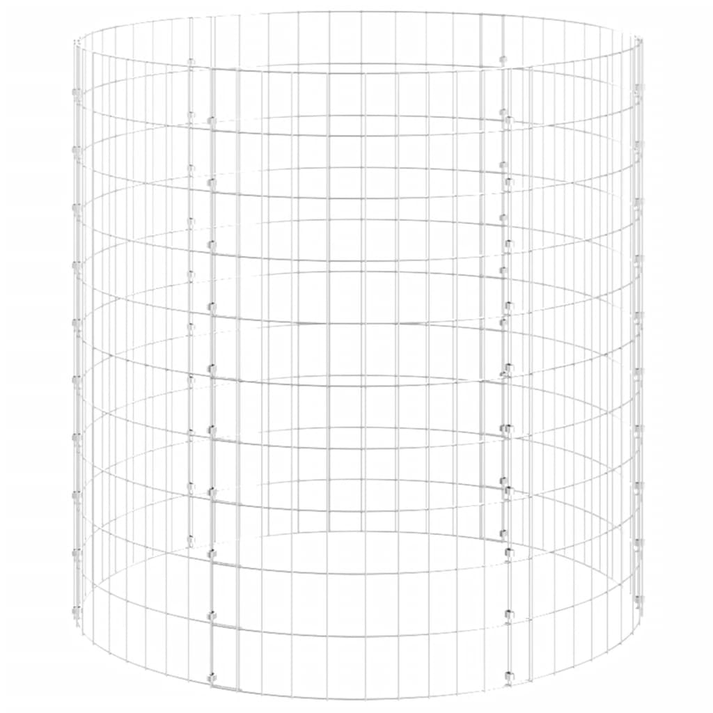 Vidaxl -Kompostbehälter Ø100x100 cm verzinkter Stahl