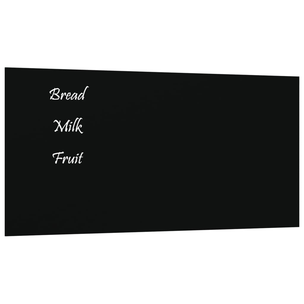 VidaXL Magnettafel für die Wand 60x30 cm Hartglas schwarz
