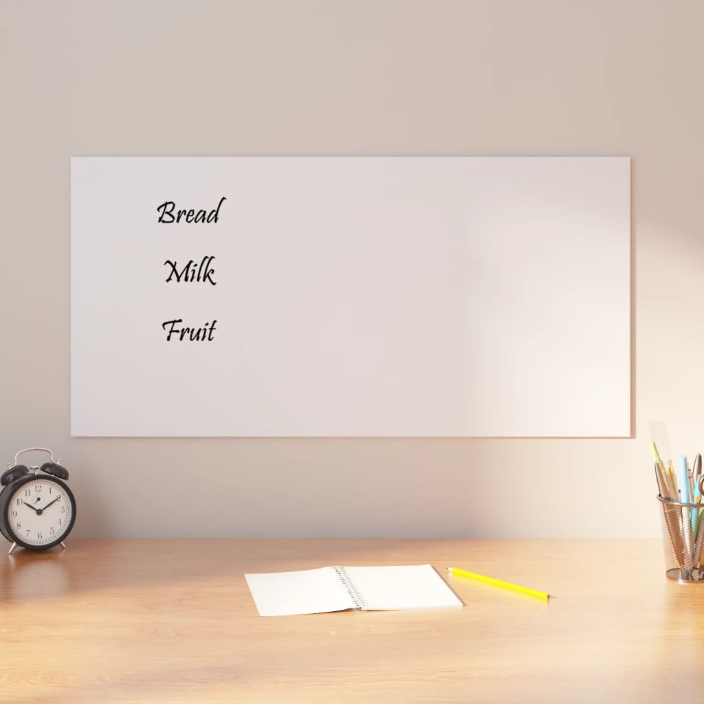 VidaXL Magnettafel für die Wand 80x40 cm Hartglas weiß