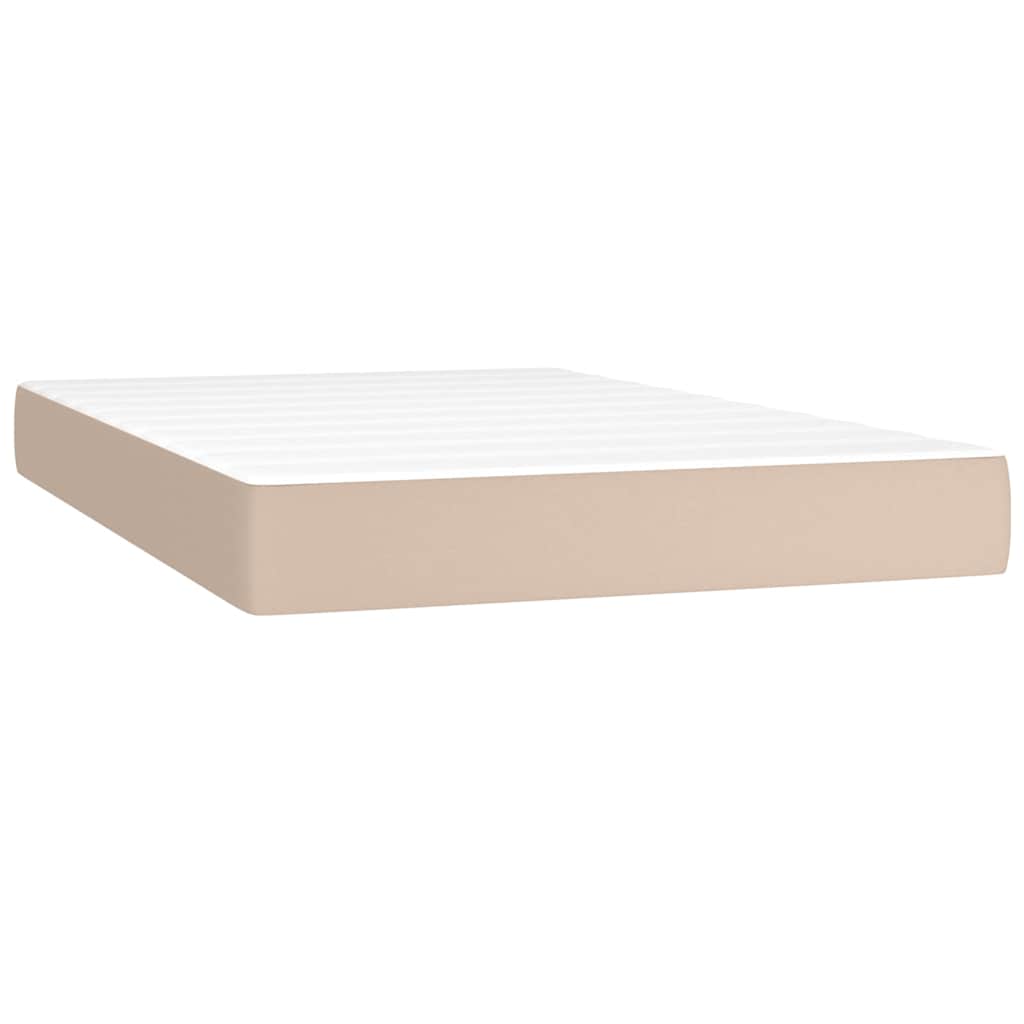 Vidaxl pocketveringmatras medium 120x200x20 cm kunstleer cappuccinokleurig