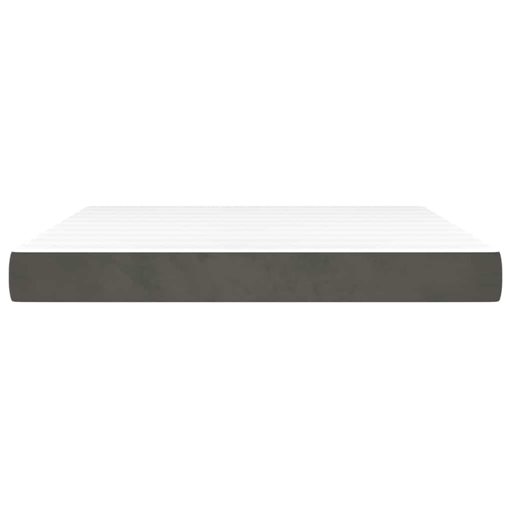 Vidaxl pocketveringmatras medium 160x200x20 cm fluweel donkergrijs