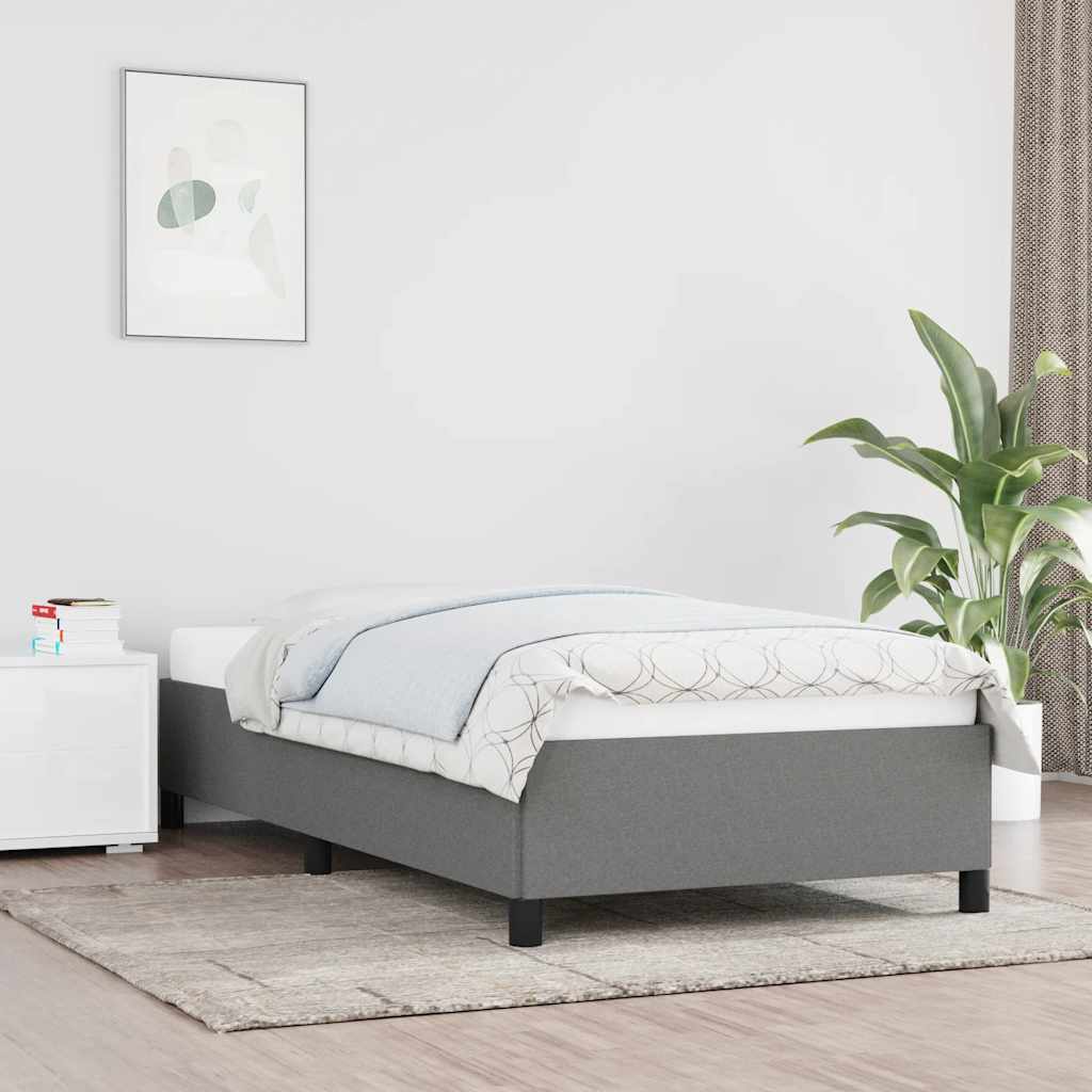 Vidaxl bedframe zonder matras 100x200 cm stof donkergrijs