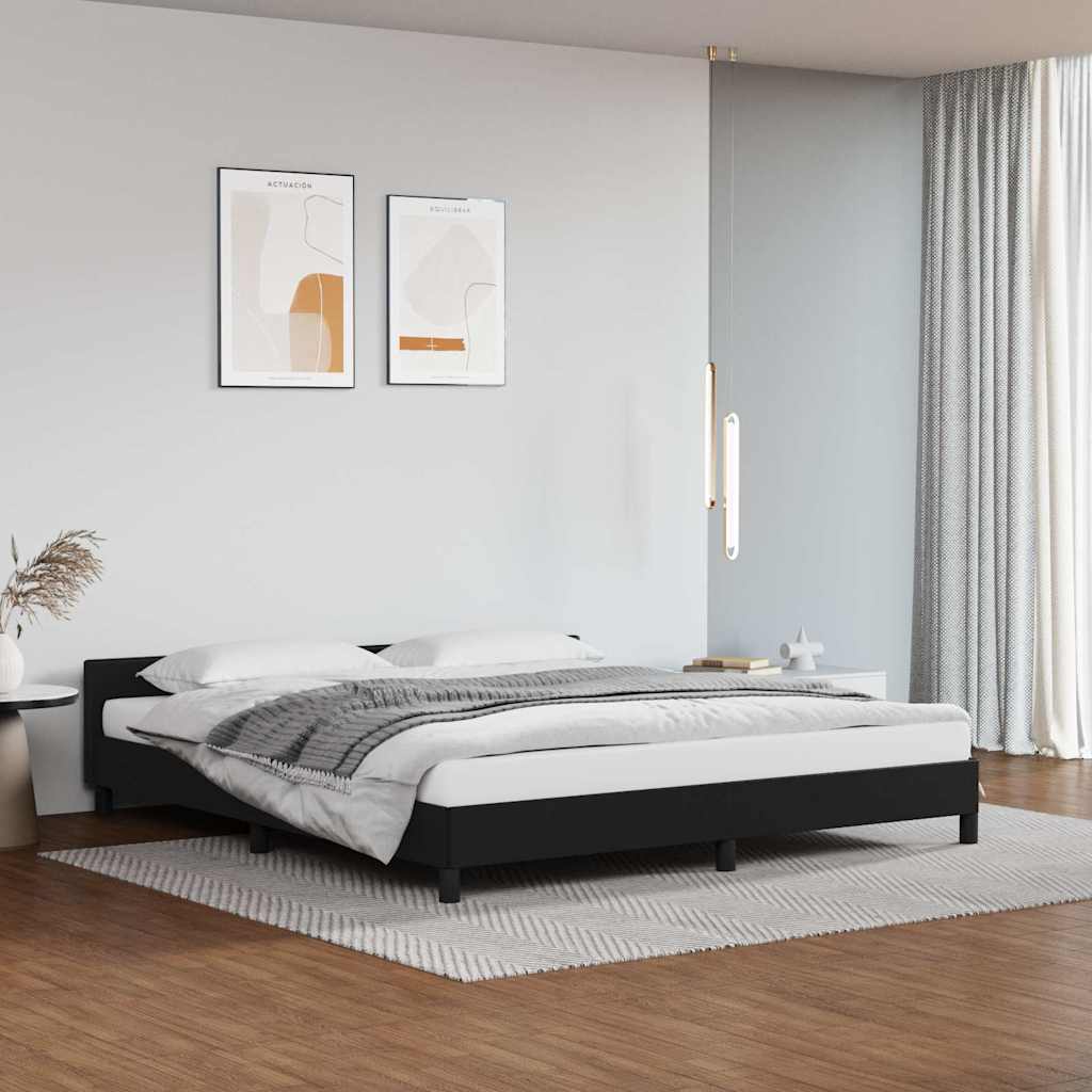 Vidaxl bedframe met hoofdeinde zonder matras 160x200 cm zwart
