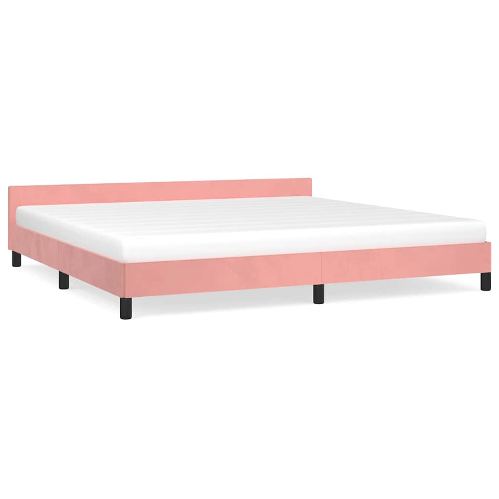 Vidaxl bedframe met hoofdeinde zonder matras 200x200 cm fluweel roze