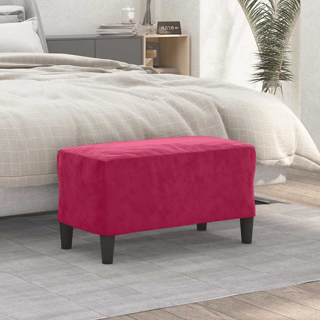Vidaxl bankje 70x35x41 cm fluweel wijnrood