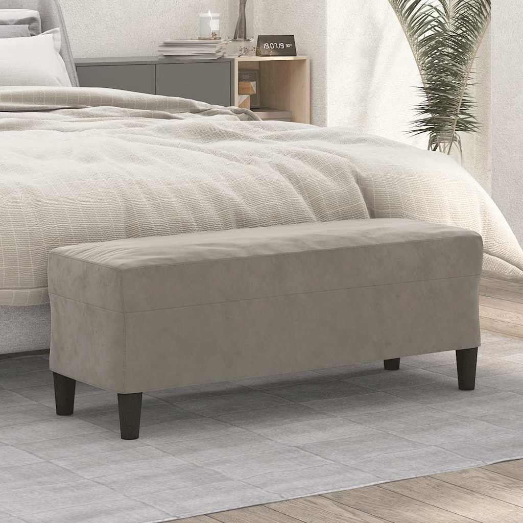 Vidaxl bankje 100x35x41 cm fluweel lichtgrijs