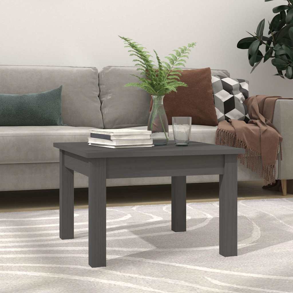 Vidaxl salontafel 45x45x30 cm massief grenenhout grijs