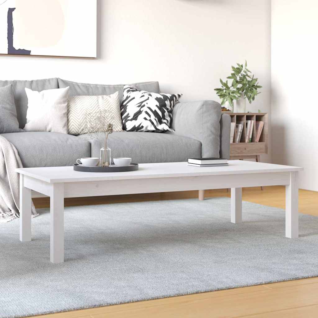 Vidaxl salontafel 110x50x30 cm massief grenenhout wit